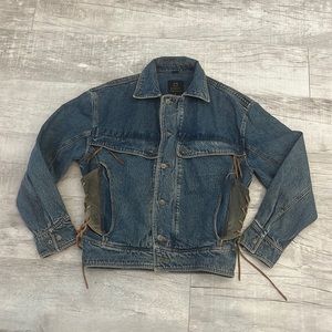 Robert Comstock Size:‎ M Made in Hong Kong Biker Jean Jacket Harley Davidson